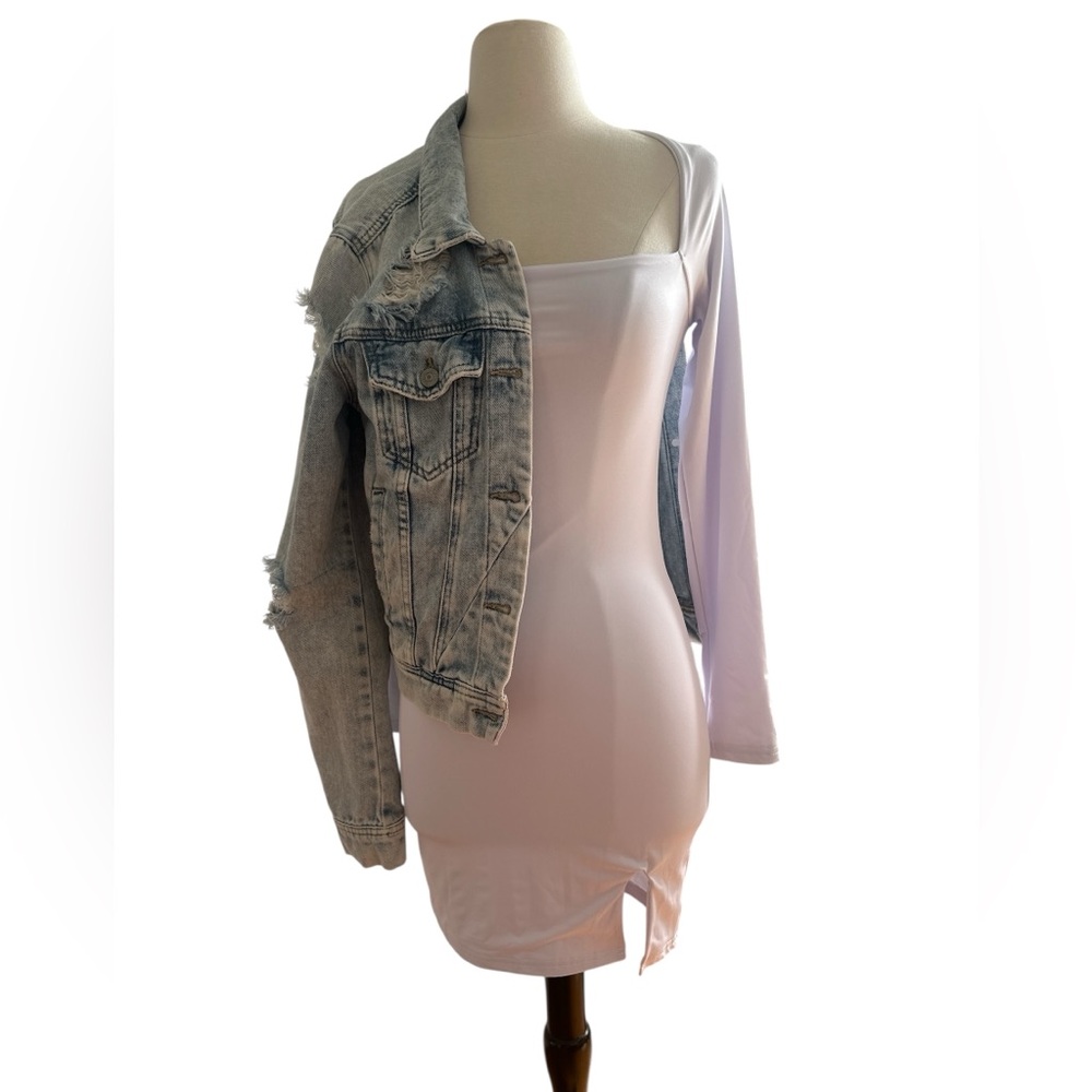Free People Blue Cropped Jean Jacket - Picture 5 of 5